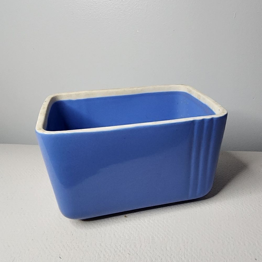 Vintage Hall Westinghouse Refrigerator Dish Delphinium Blue No Lid 6 x 4 x 4